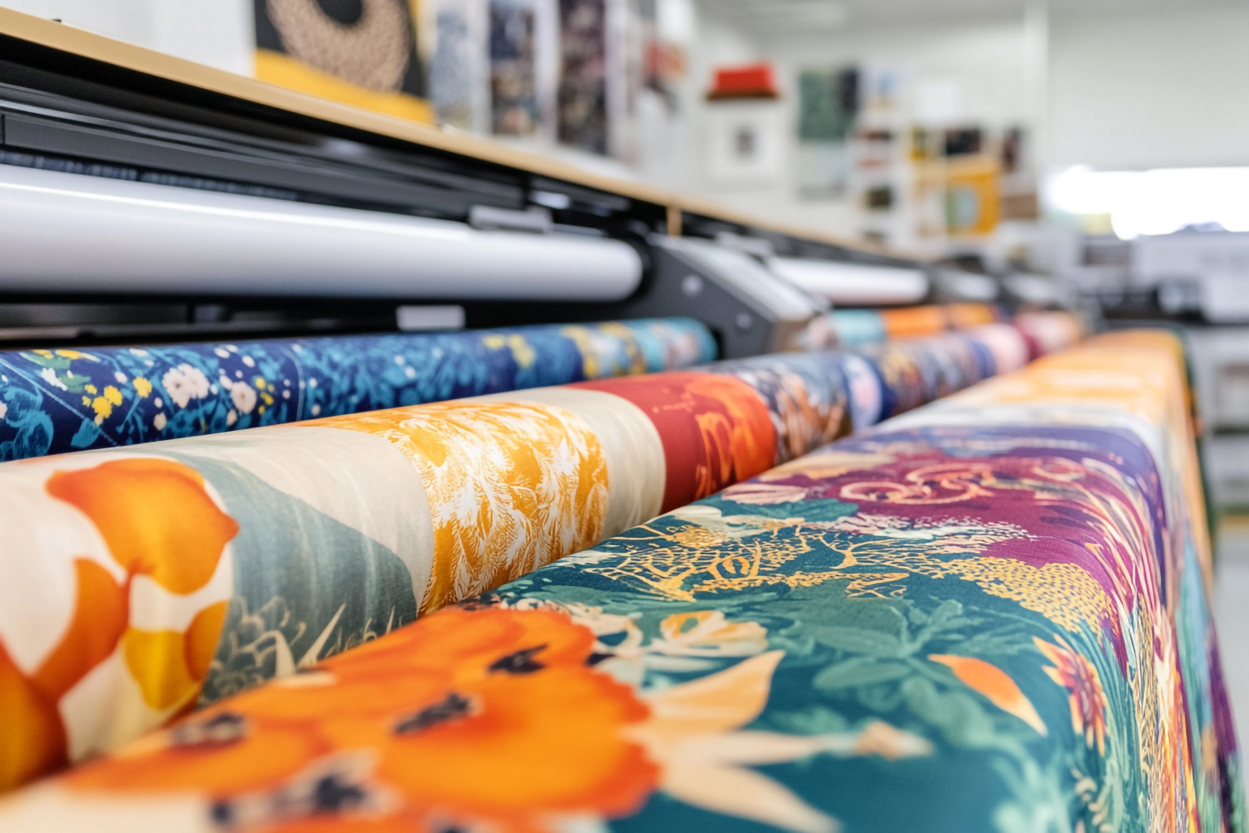 colorful-fabric-rolls-emerging-from-large-format-printer-showcasing-vibrant-floral-patterns